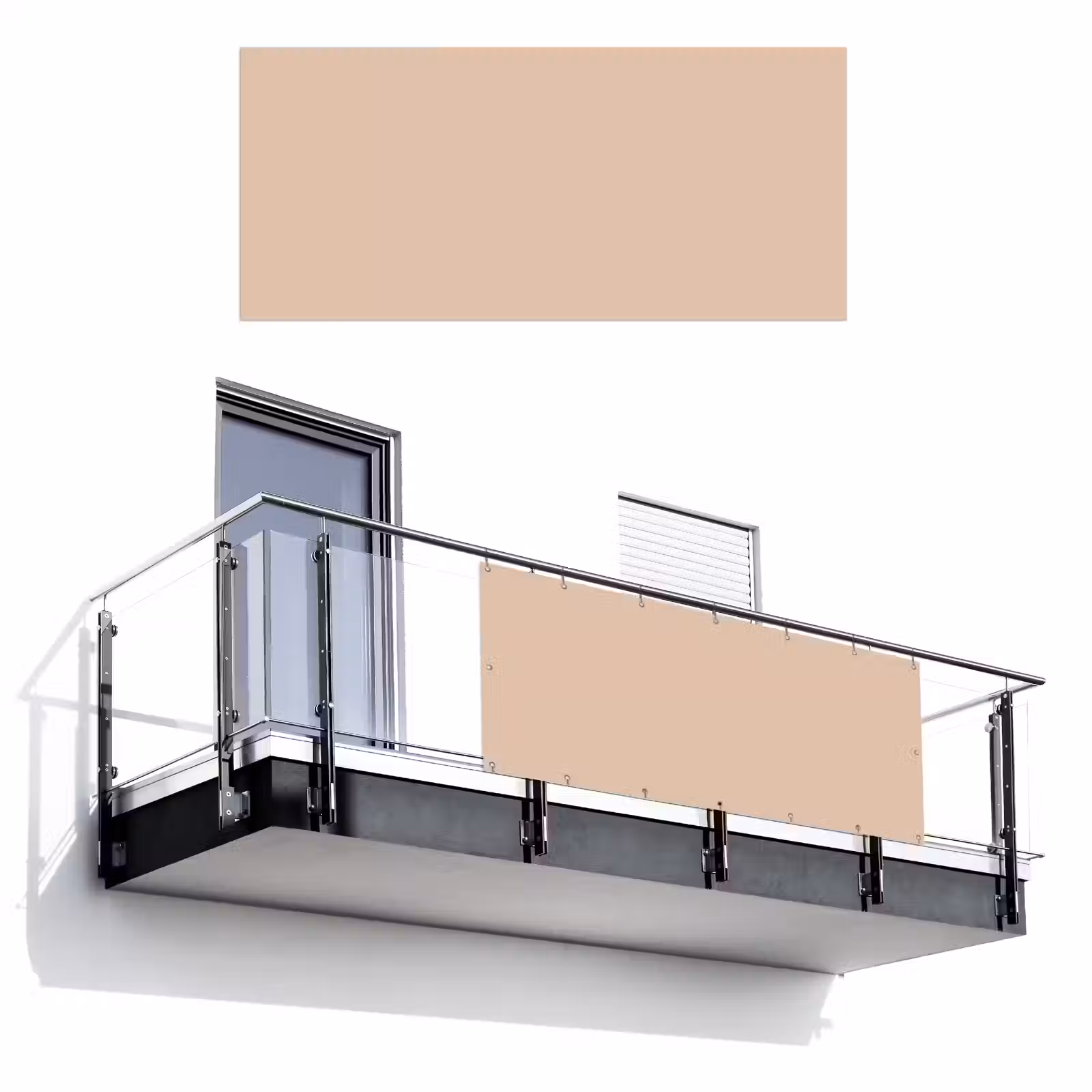 Balkonscherm - Beige - Kleuren - Effen — 1