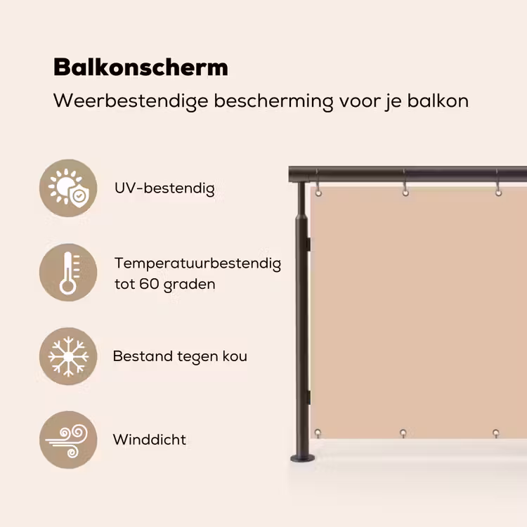 Balkonscherm - Beige - Kleuren - Effen — 3