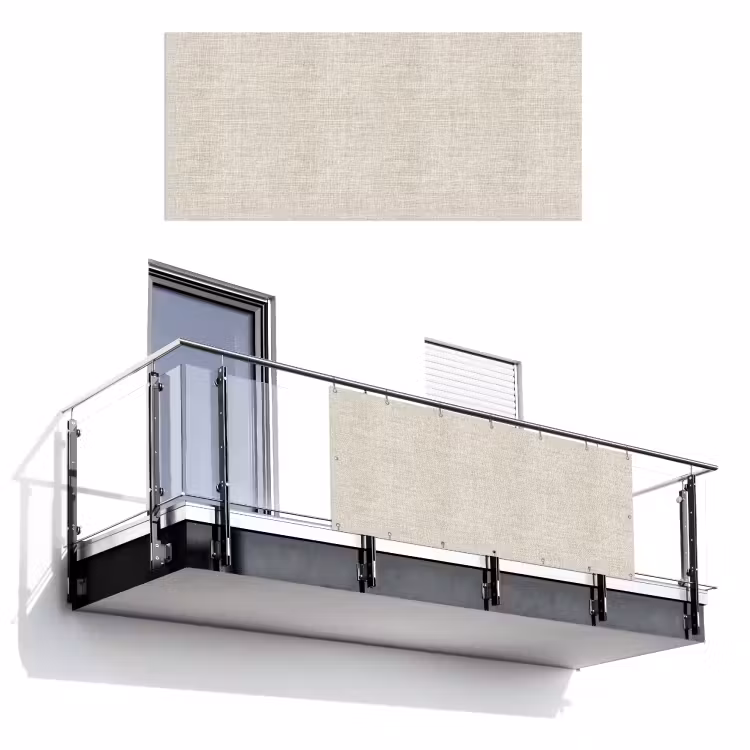 Balkonscherm - Linnen - Textuur - Beige