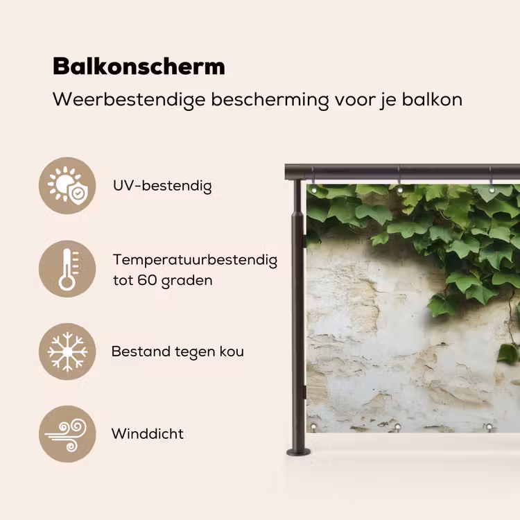 Balkonscherm - Klimop - Muur - Groen — 3
