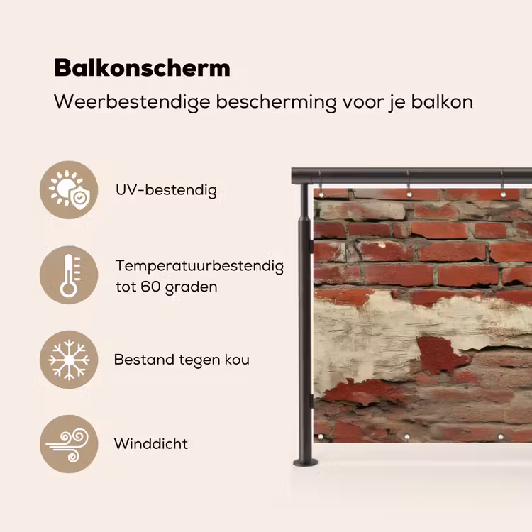 Balkonscherm - Muur - Baksteen - Verweerd — 3