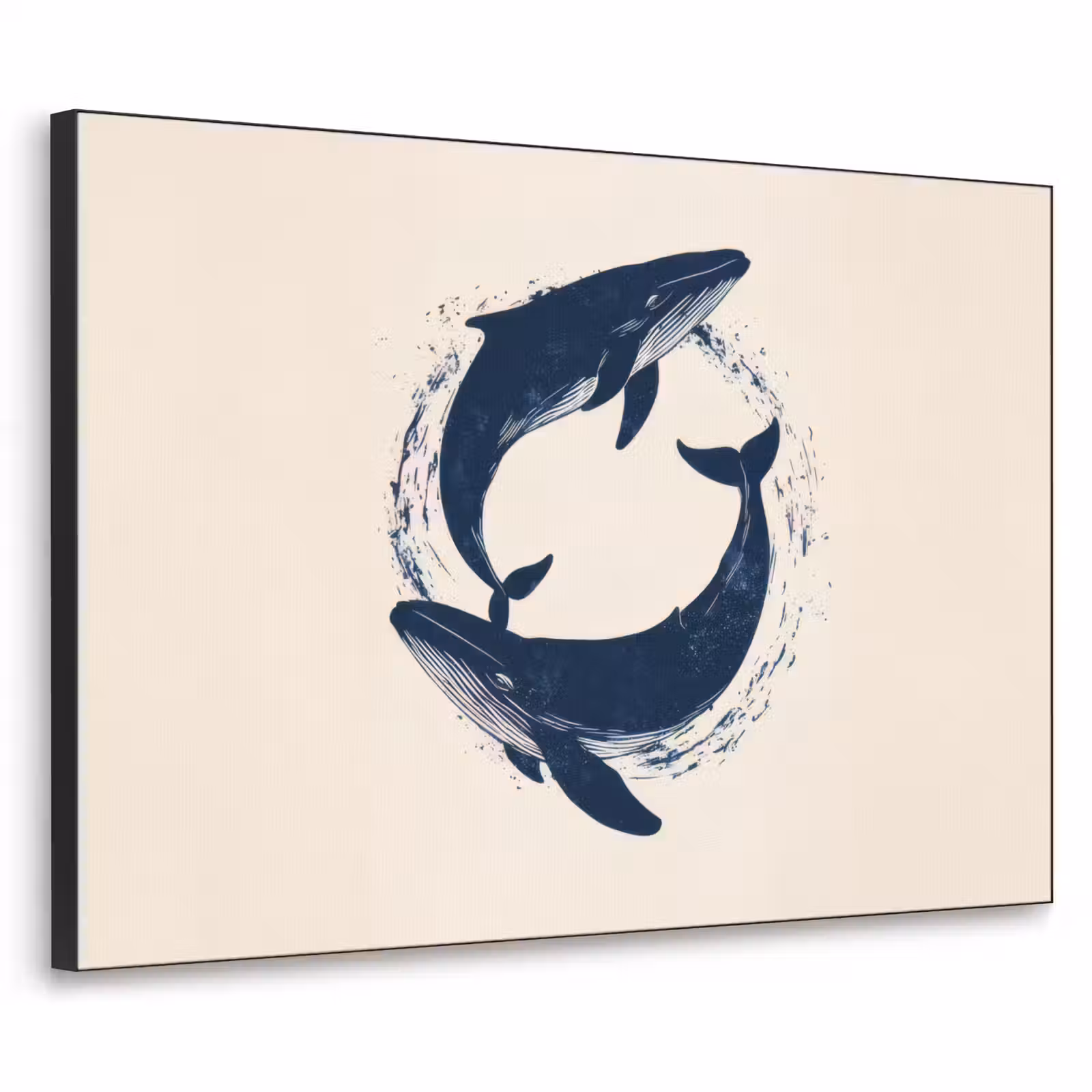 Art Frame - Walvissen - Spetters - Cirkel - Donkerblauw — 1