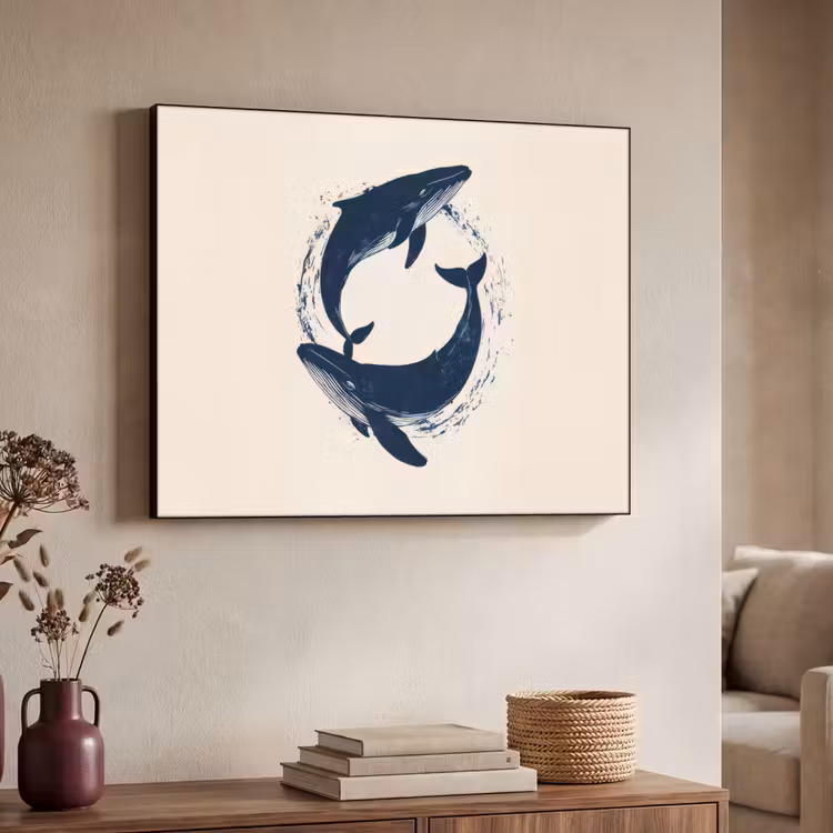 Art Frame - Walvissen - Spetters - Cirkel - Donkerblauw — 7