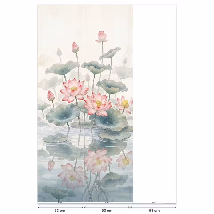 Behang - Aquarel - Lotusbloemen - Kleurrijk — 6