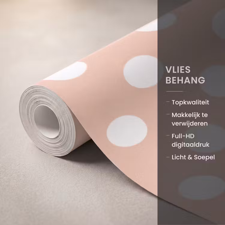 Behang - Klassiek - Polka - Perzik — 3