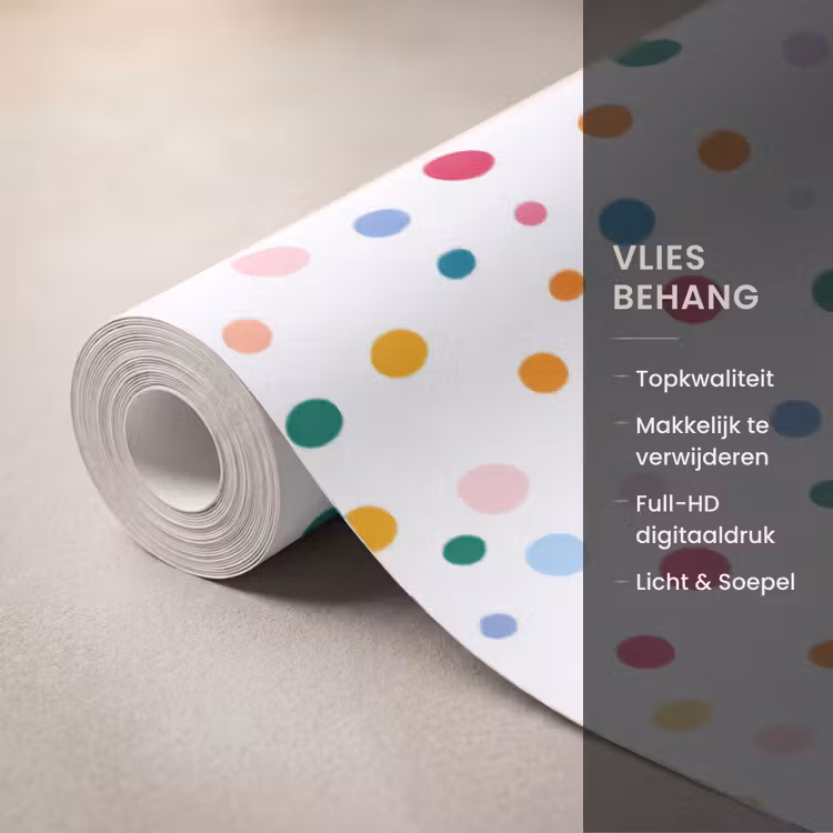 Behang - Stippen - Speels - Kleurrijk — 3