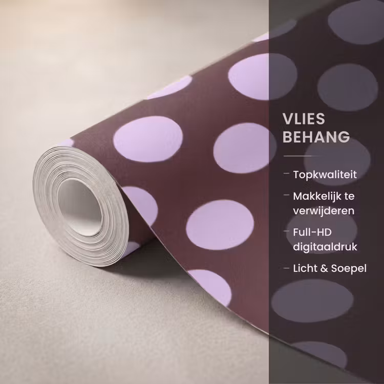 Behang - Klassiek - Stippen - Paars — 3