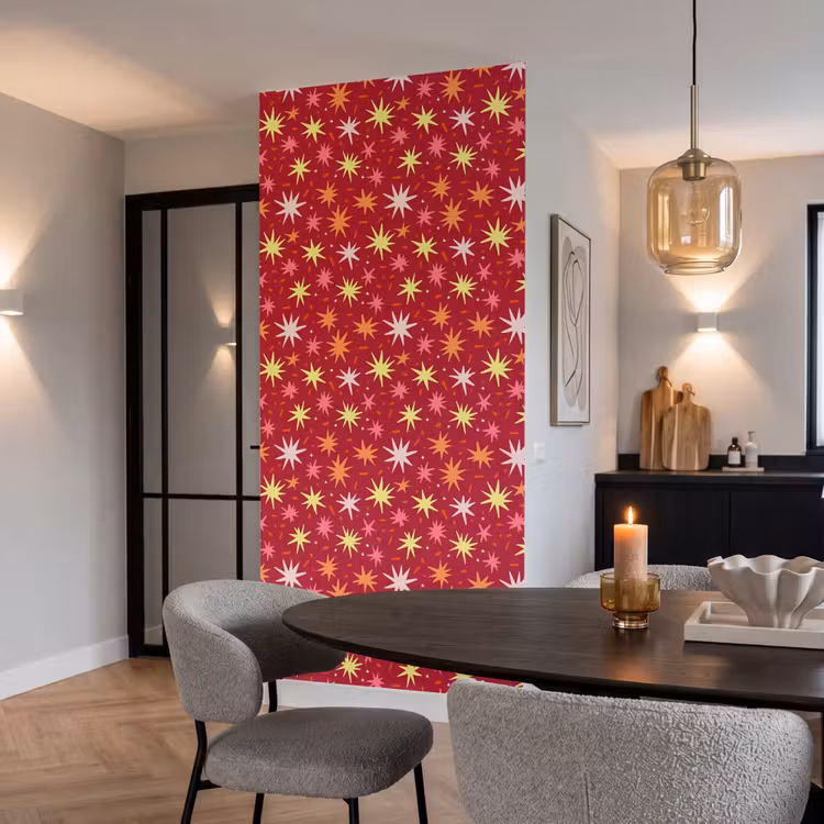 Behang - Sterren - Speels - Rood — 5