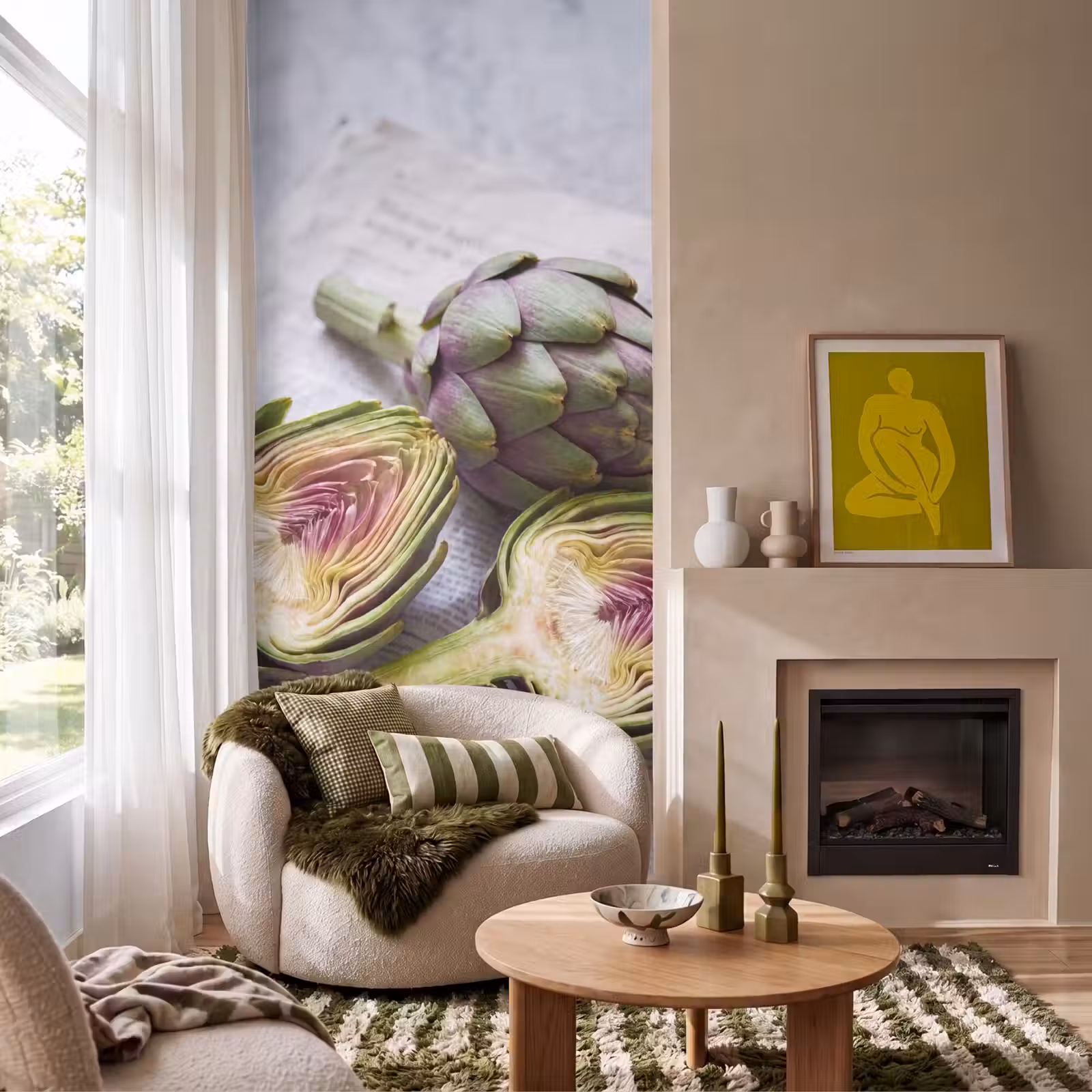 Behang - Artisjok - Doorgesneden - Eten — 1