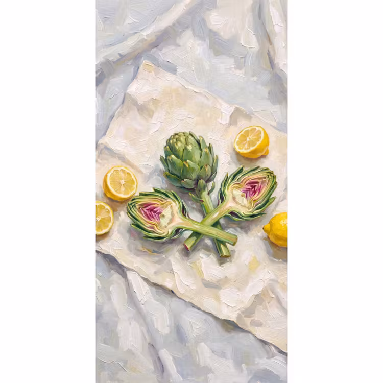 Behang - Artisjok - Citroen - Eten — 2