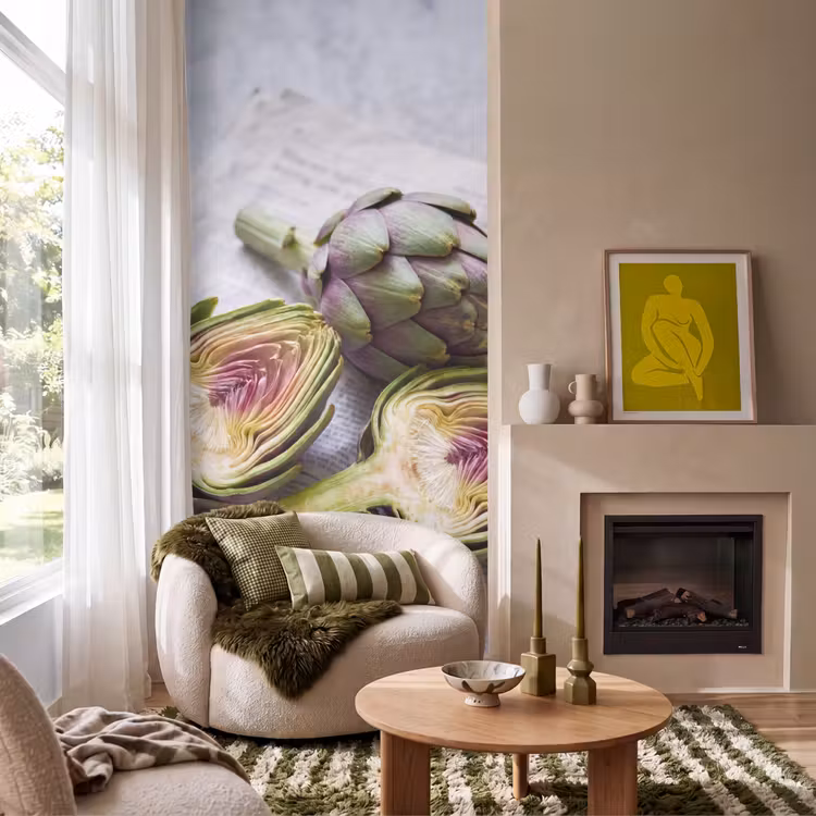 Behang - Artisjok - Doorgesneden - Eten — 1