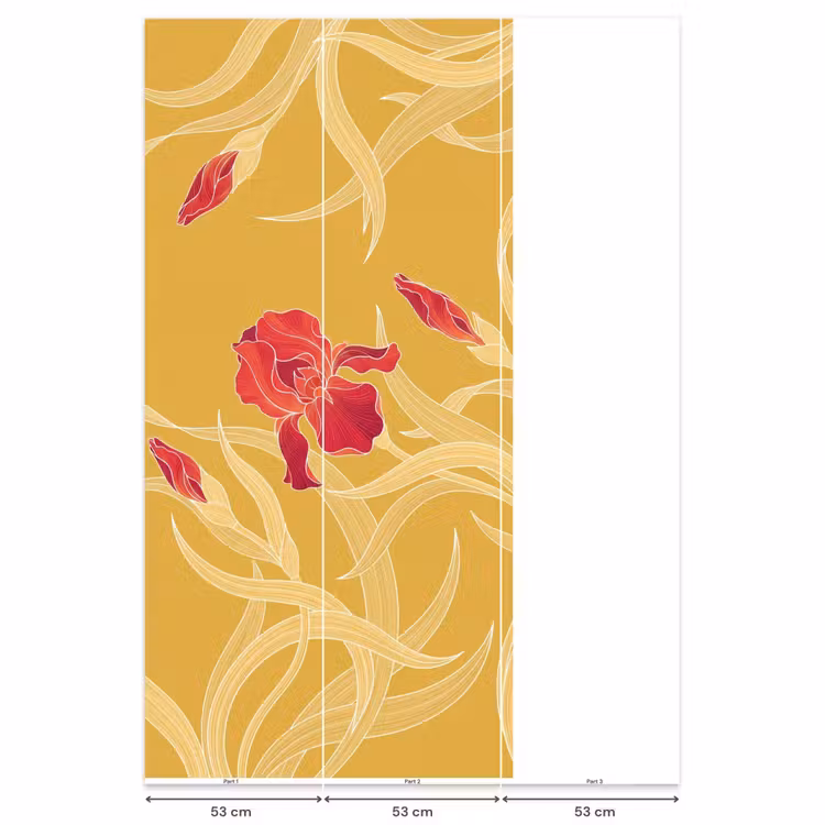 Behang - Bloemen - Illustratie - Rood — 6