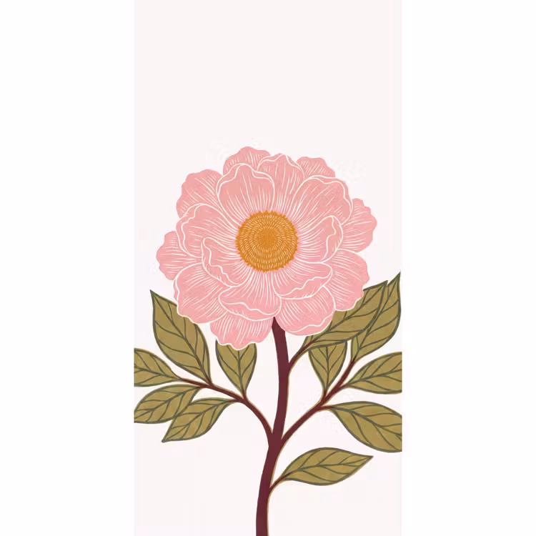 Behang - Bloemen - Roze - Illustratie — 2