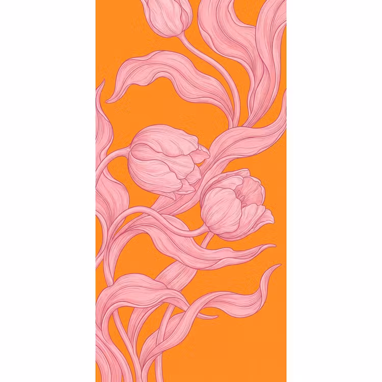 Behang - Roze bloemen - Modern — 2