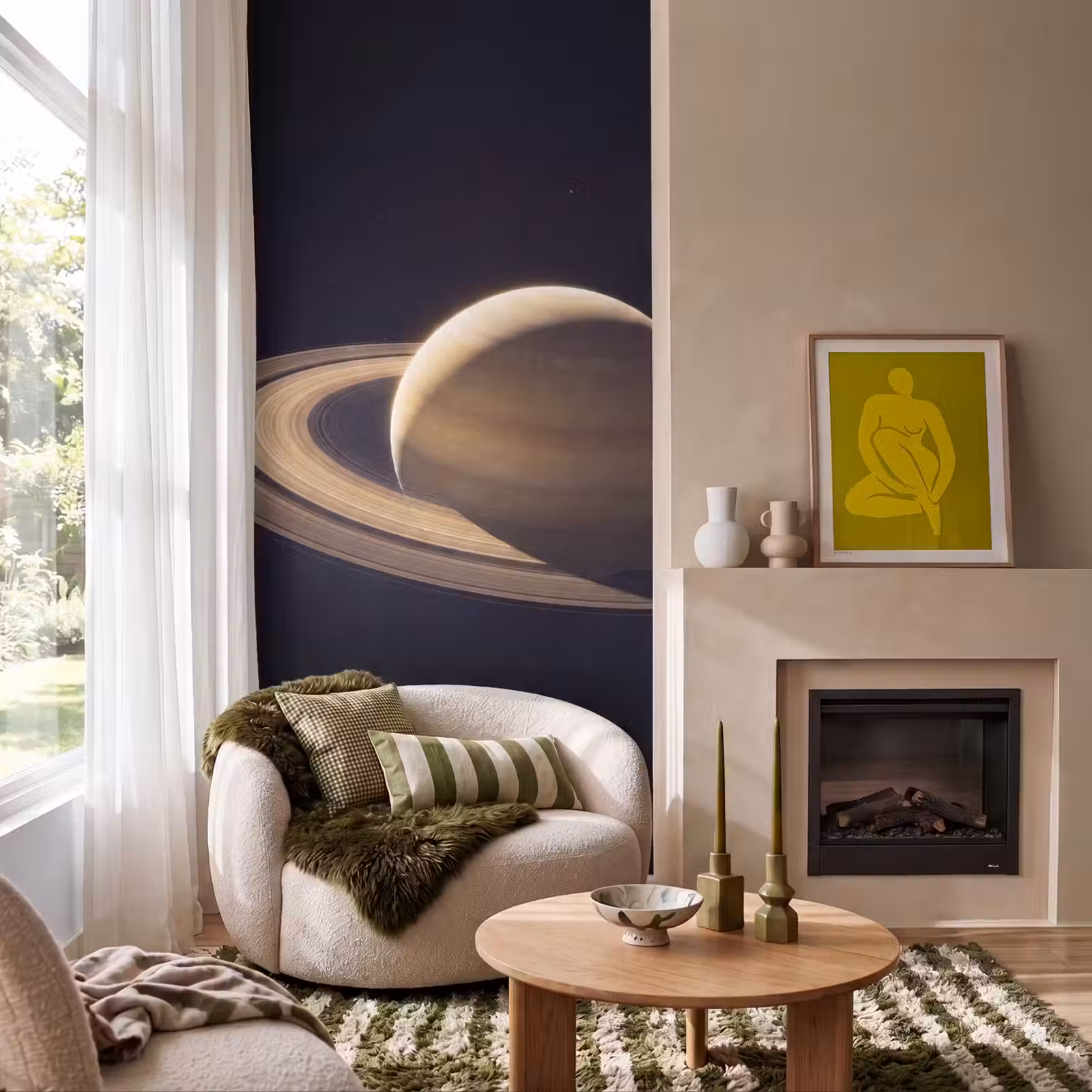 Behang - Planeet - Ringen - Ruimte — 1