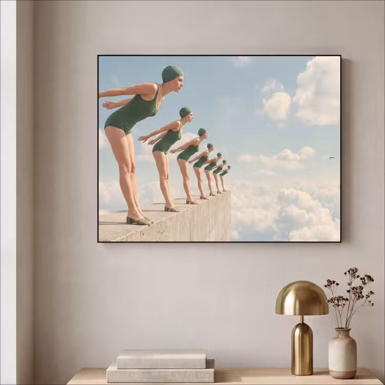 Art Frame - Vrouwen - Duikhouding - Wolken — 5