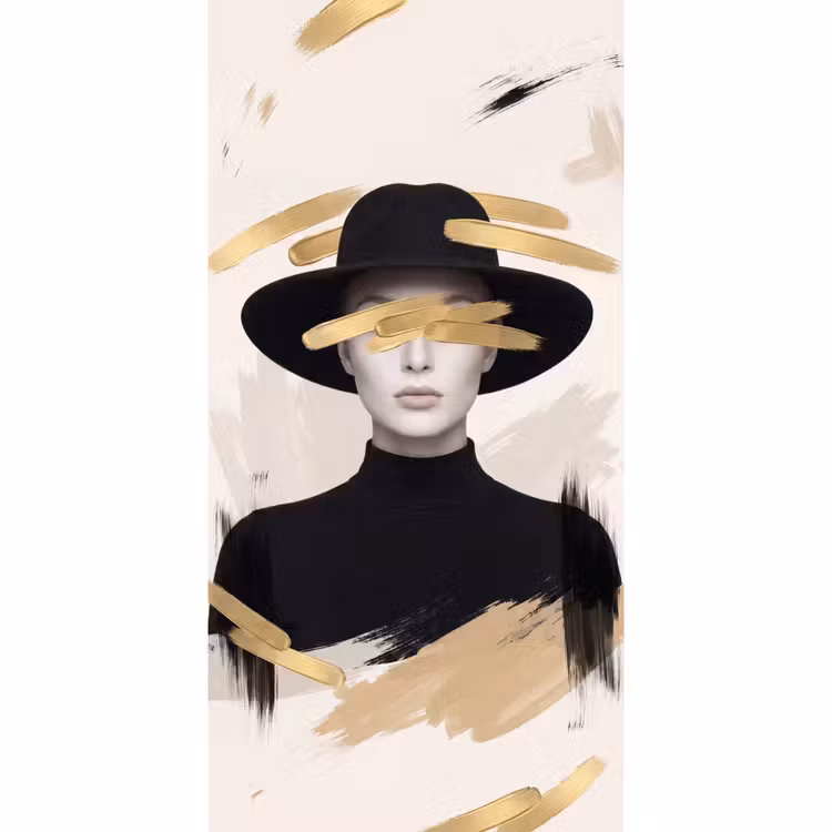 Behang - Vrouw - Portret - Modern - Goud - Kunst — 2