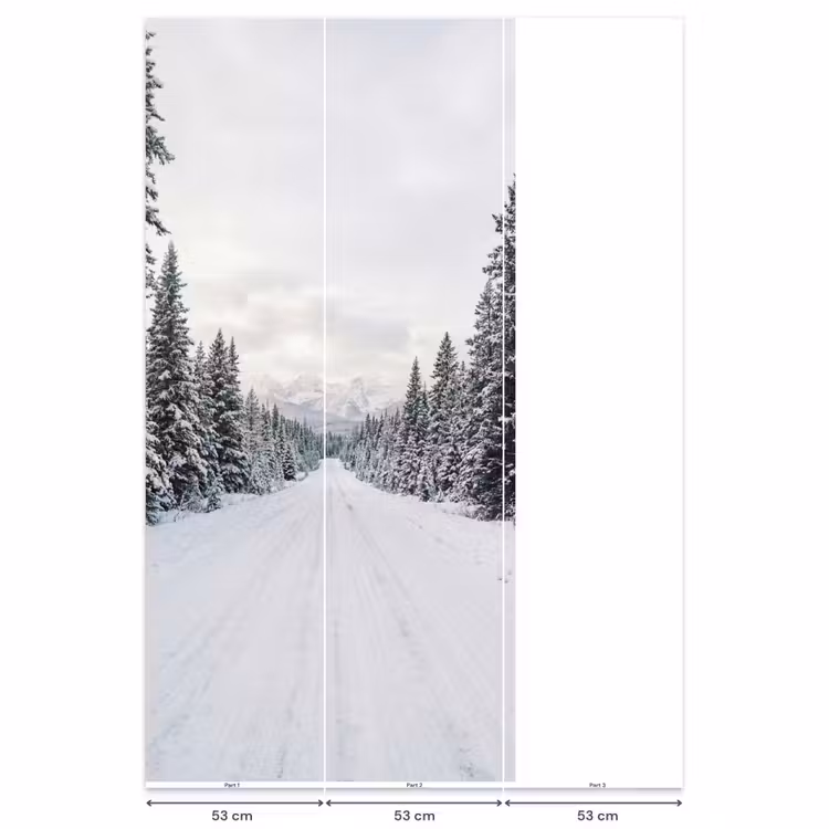 Behang - Weg - Sneeuw - Naaldbos - Winter - Avontuurlijk — 6