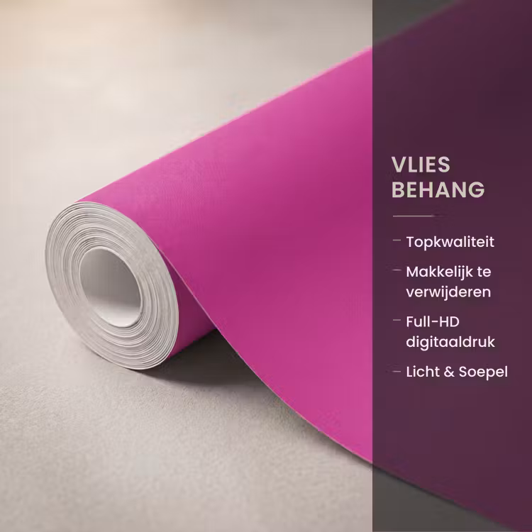 Behang - Velvet - Magenta - Roze — 3