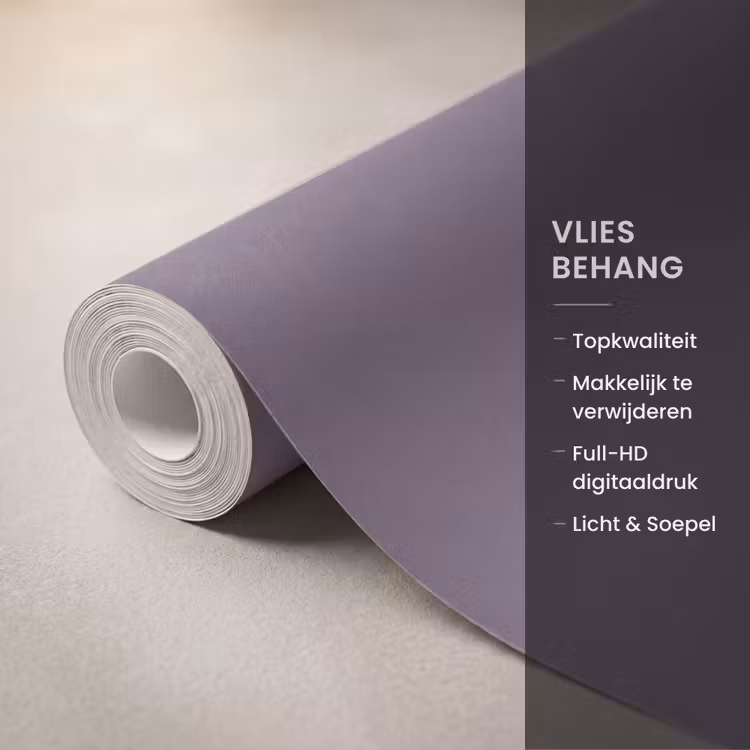 Behang - Velvet - Aubergine - Paars — 3