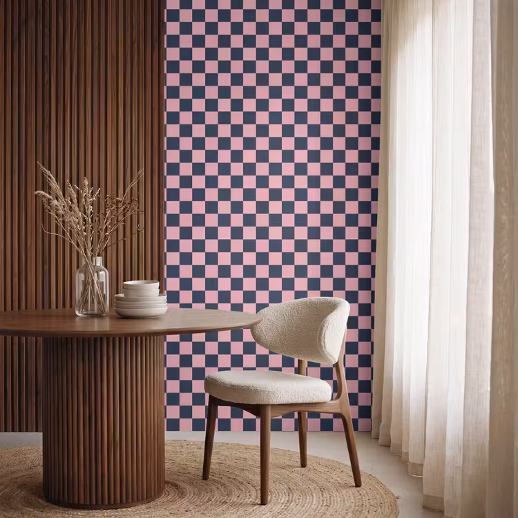 Behang - Traditioneel - Patroon - Blauw - Roze — 4