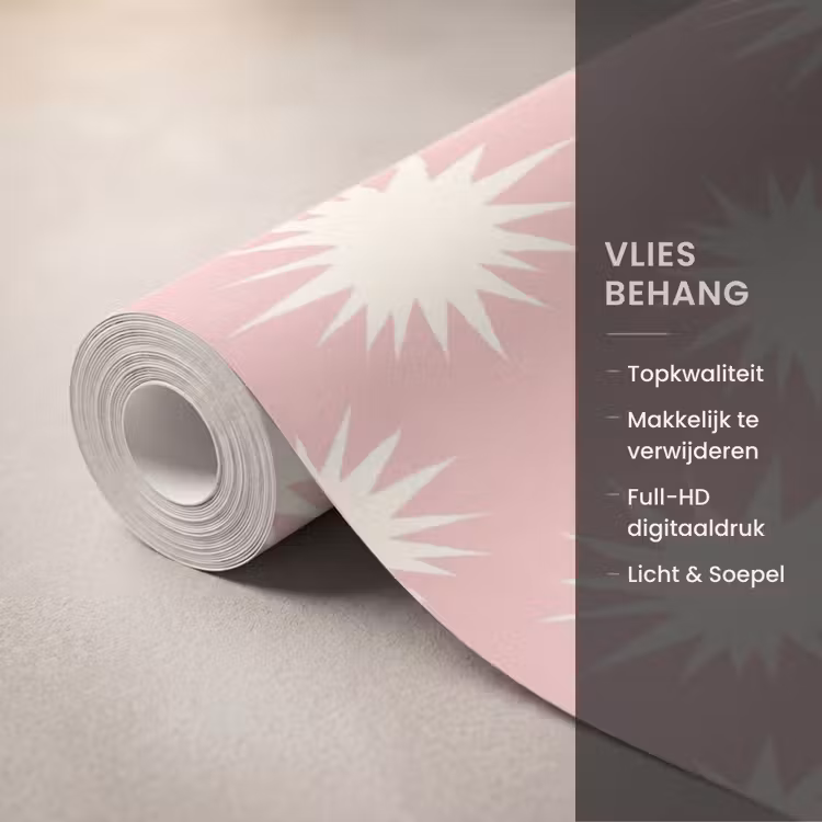 Behang - Zonnen - Patroon - Roze — 3