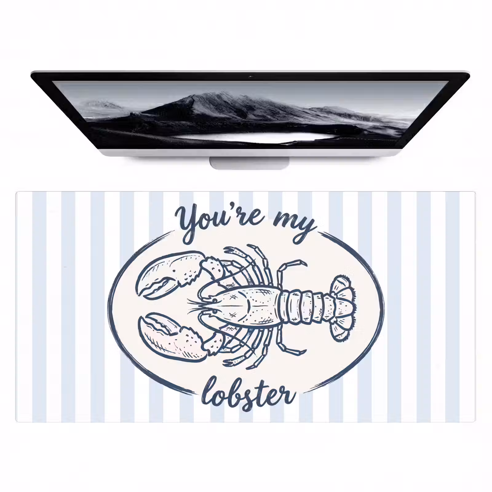 Bureau onderlegger - Kreeft - Illustratie - Liefde - Blauw - Decoratie — 1