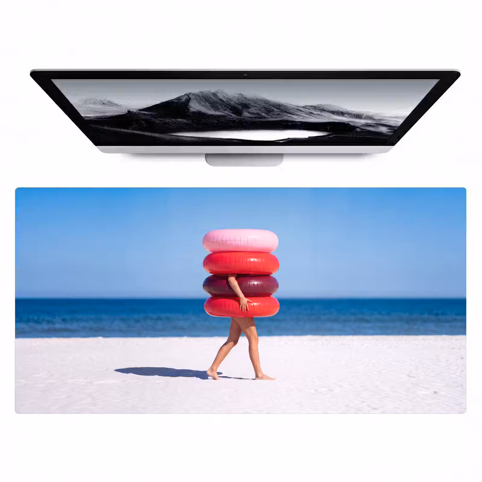 Bureau onderlegger - Mensen - Strand - Zomer - Recreatie - Kleurrijk — 1