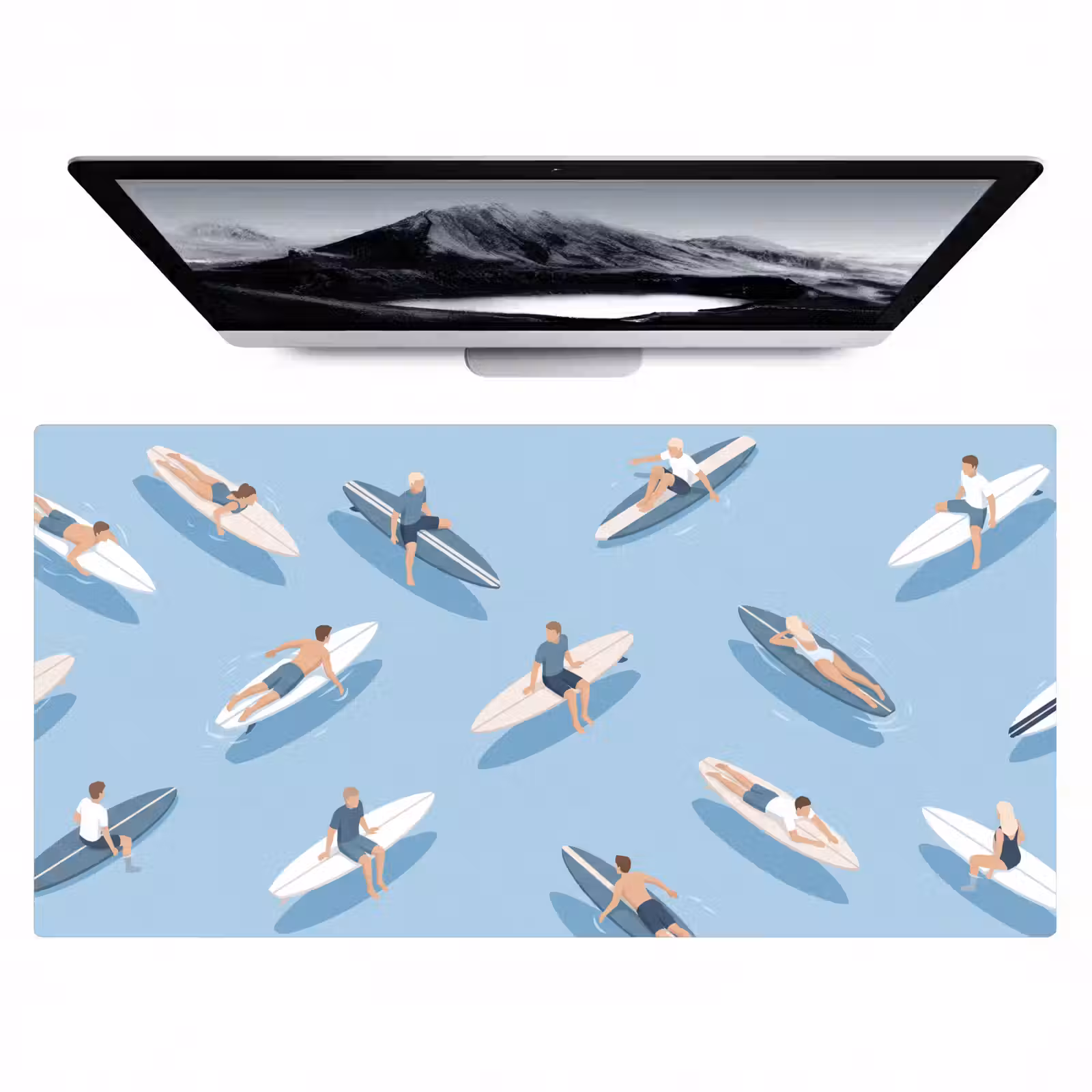 Bureau onderlegger - Mensen - Surfen - Water - Zomer - Illustratie — 1
