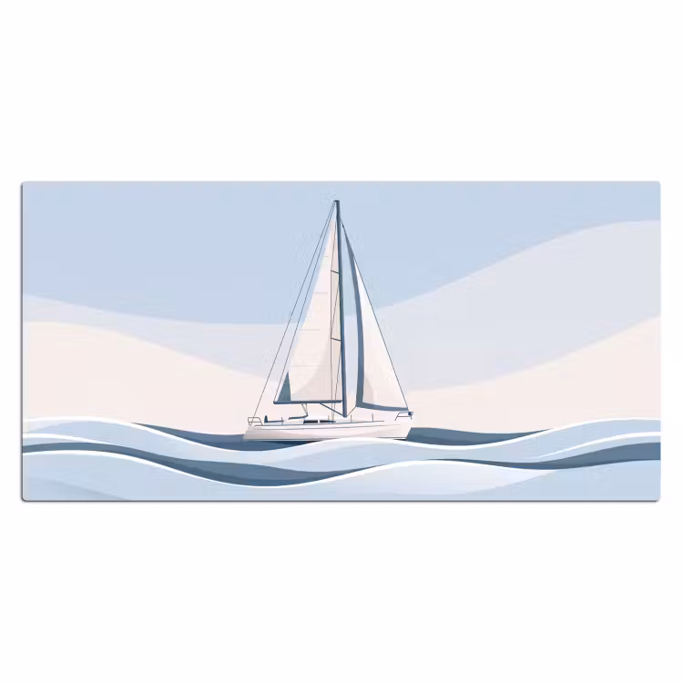 Bureau onderlegger - Boot - Zeil - Zee - Modern - Beige — 2