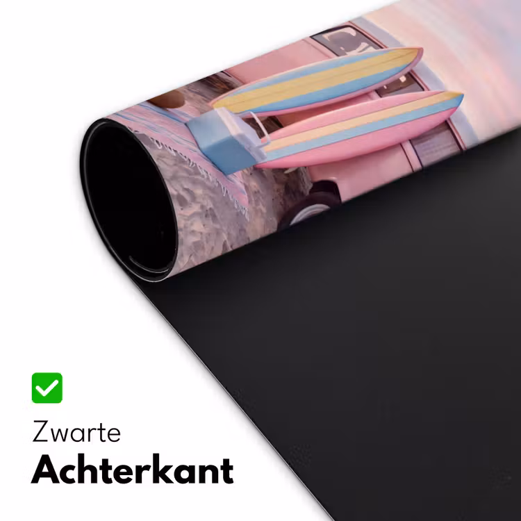 Bureau onderlegger - Busje - Strand - Surfplank - Zomer - Roze — 5