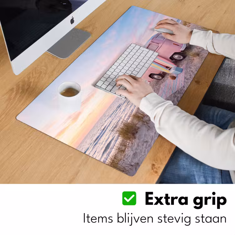 Bureau onderlegger - Busje - Strand - Surfplank - Zomer - Roze — 6