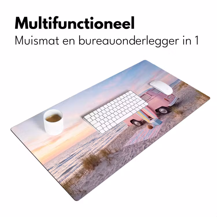 Bureau onderlegger - Busje - Strand - Surfplank - Zomer - Roze — 7