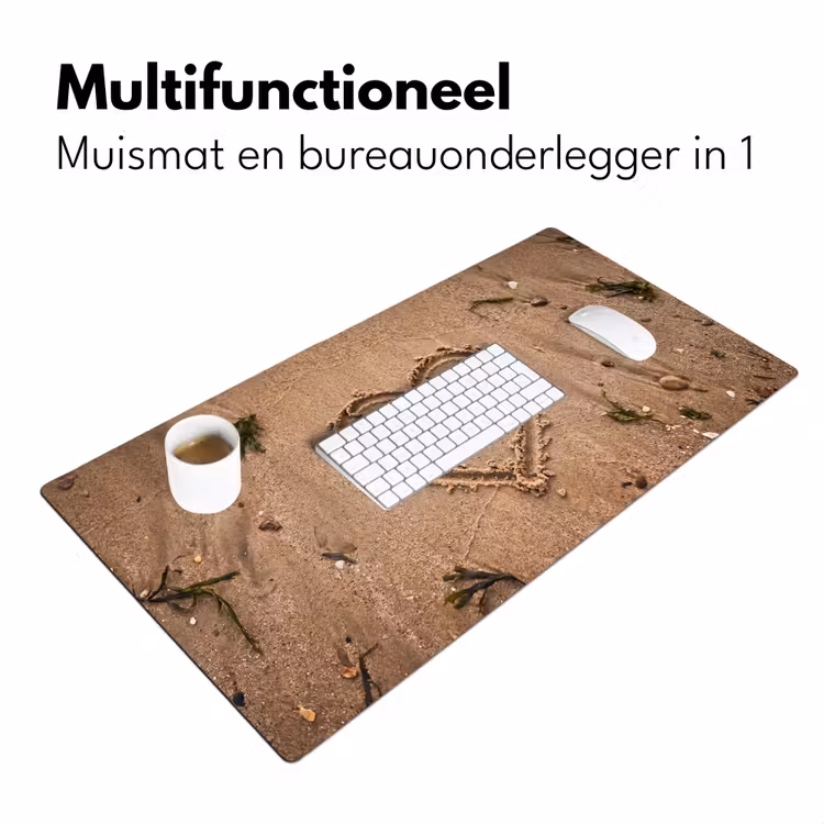 Bureau onderlegger - Dieren - Hart - Strand - Zand - Roze — 7