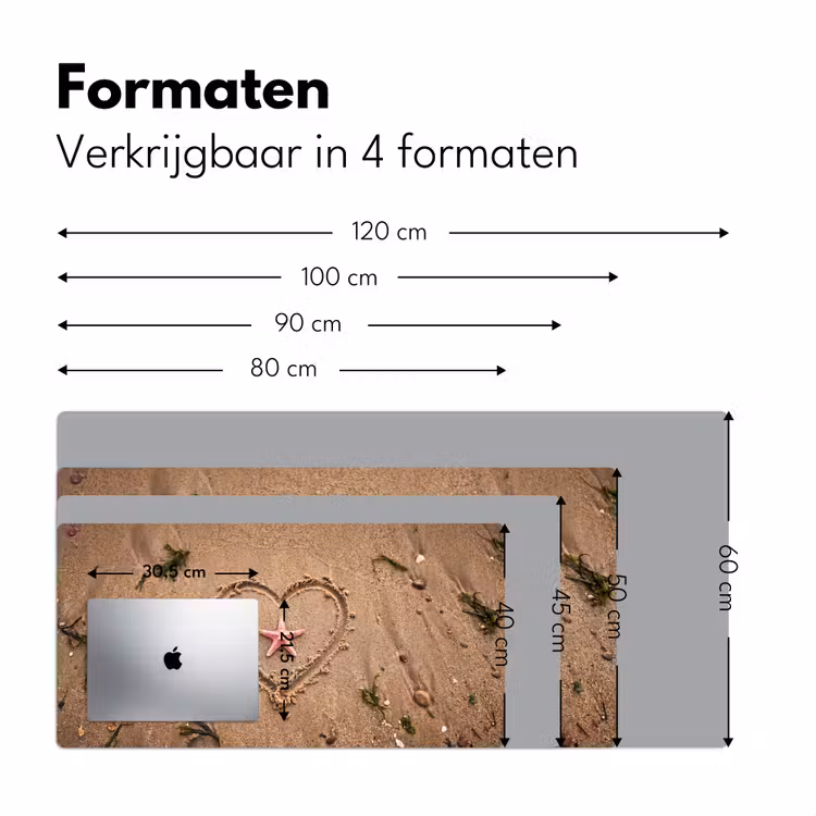 Bureau onderlegger - Dieren - Hart - Strand - Zand - Roze — 8