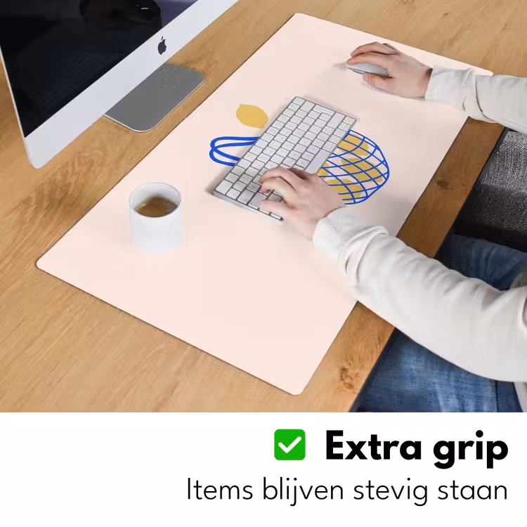 Bureau onderlegger - Eten - Citroen - Boodschappen - Abstract - Geel - Blauw — 6