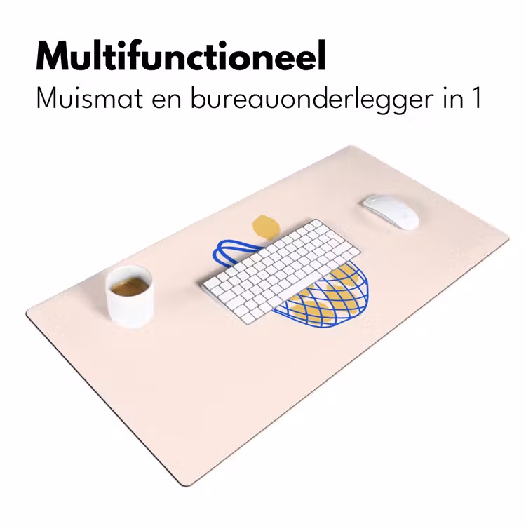 Bureau onderlegger - Eten - Citroen - Boodschappen - Abstract - Geel - Blauw — 7