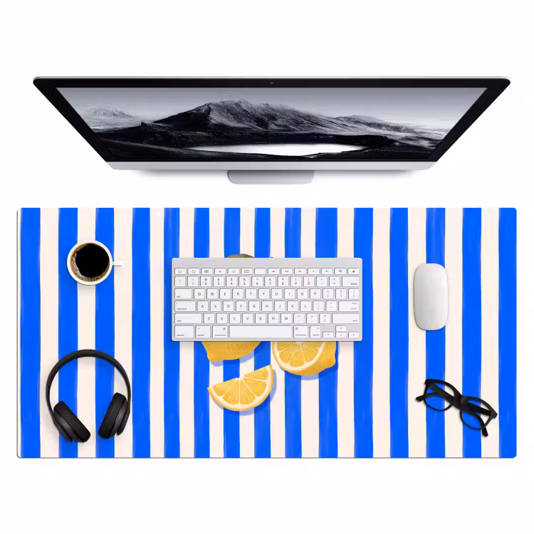 Bureau onderlegger - Fruit - Citroen - Zomer - Geel - Blauw — 4