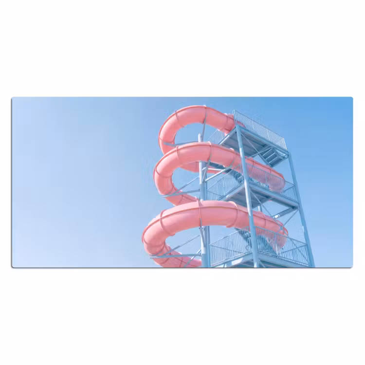 Bureau onderlegger - Glijbaan - Waterpark - Spiraal - Modern - Roze — 2