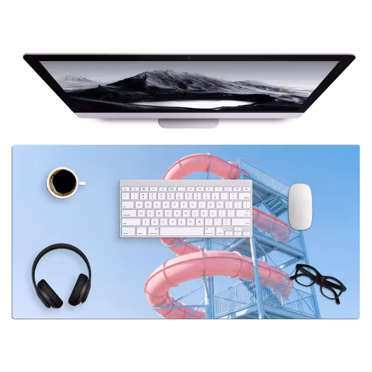 Bureau onderlegger - Glijbaan - Waterpark - Spiraal - Modern - Roze — 4