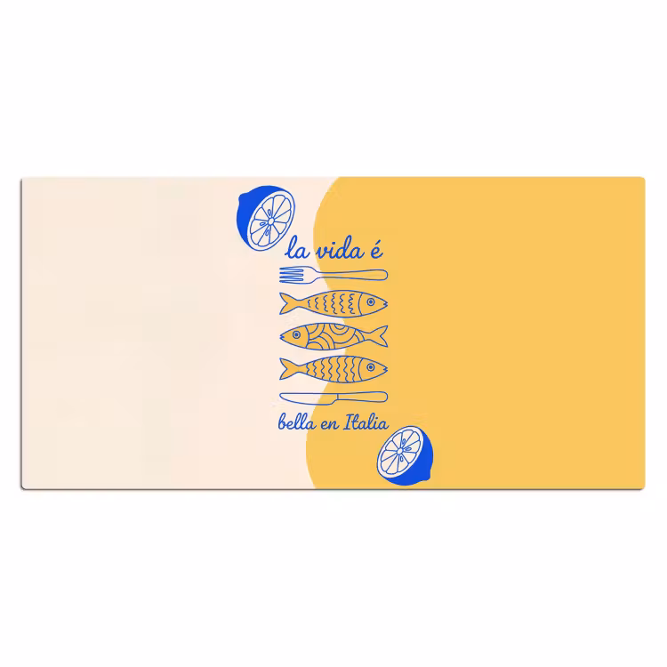 Bureau onderlegger - Italië - Eten - Citroen - Vis - Grafisch — 2