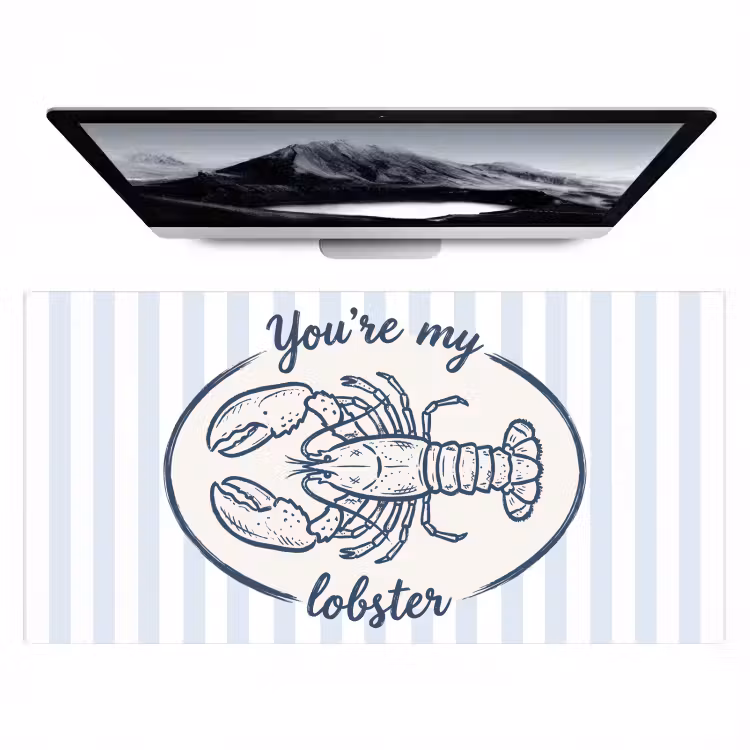 Bureau onderlegger - Kreeft - Illustratie - Liefde - Blauw - Decoratie — 1