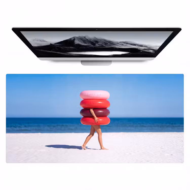 Bureau onderlegger - Mensen - Strand - Zomer - Recreatie - Kleurrijk — 1