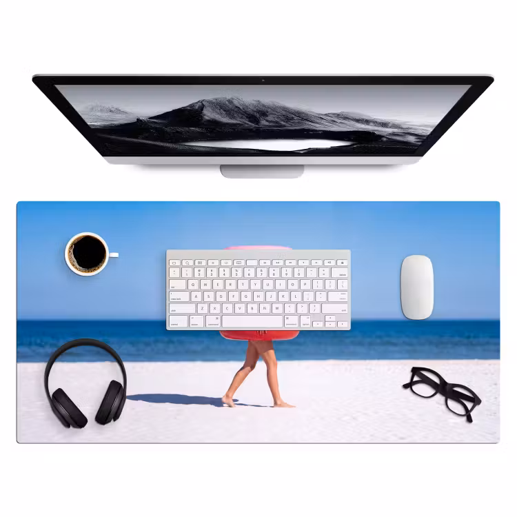 Bureau onderlegger - Mensen - Strand - Zomer - Recreatie - Kleurrijk — 4