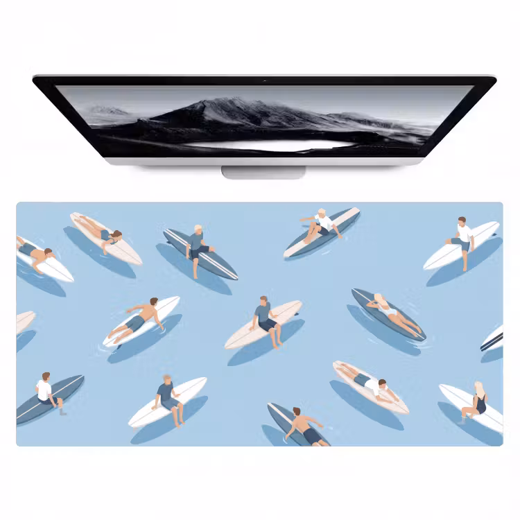 Bureau onderlegger - Mensen - Surfen - Water - Zomer - Illustratie — 1