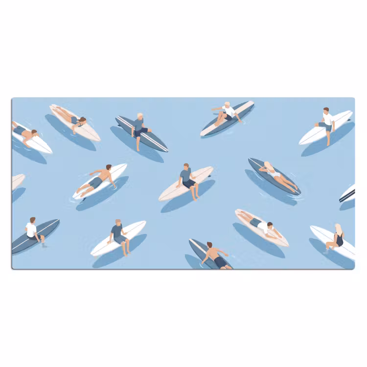 Bureau onderlegger - Mensen - Surfen - Water - Zomer - Illustratie — 2