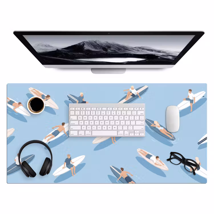 Bureau onderlegger - Mensen - Surfen - Water - Zomer - Illustratie — 4