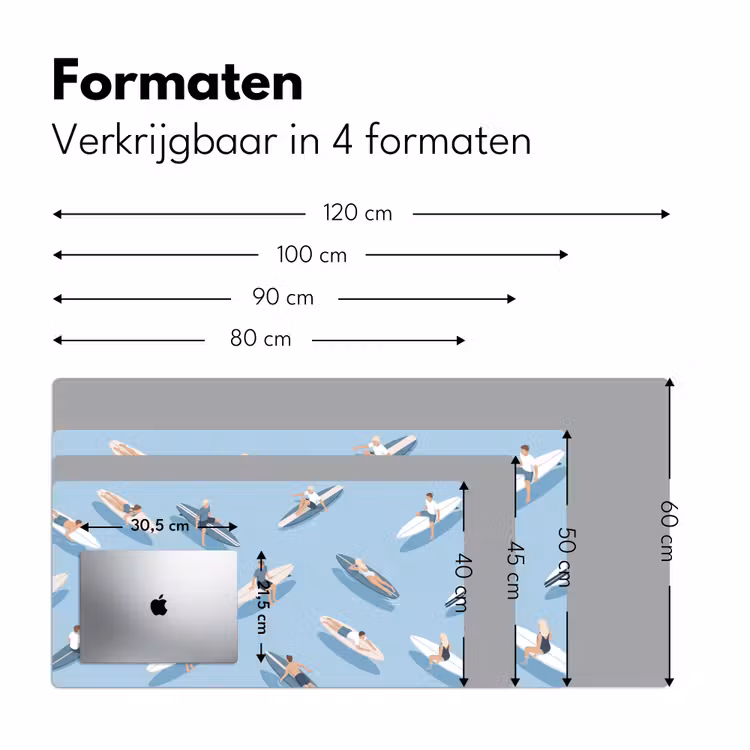 Bureau onderlegger - Mensen - Surfen - Water - Zomer - Illustratie — 8