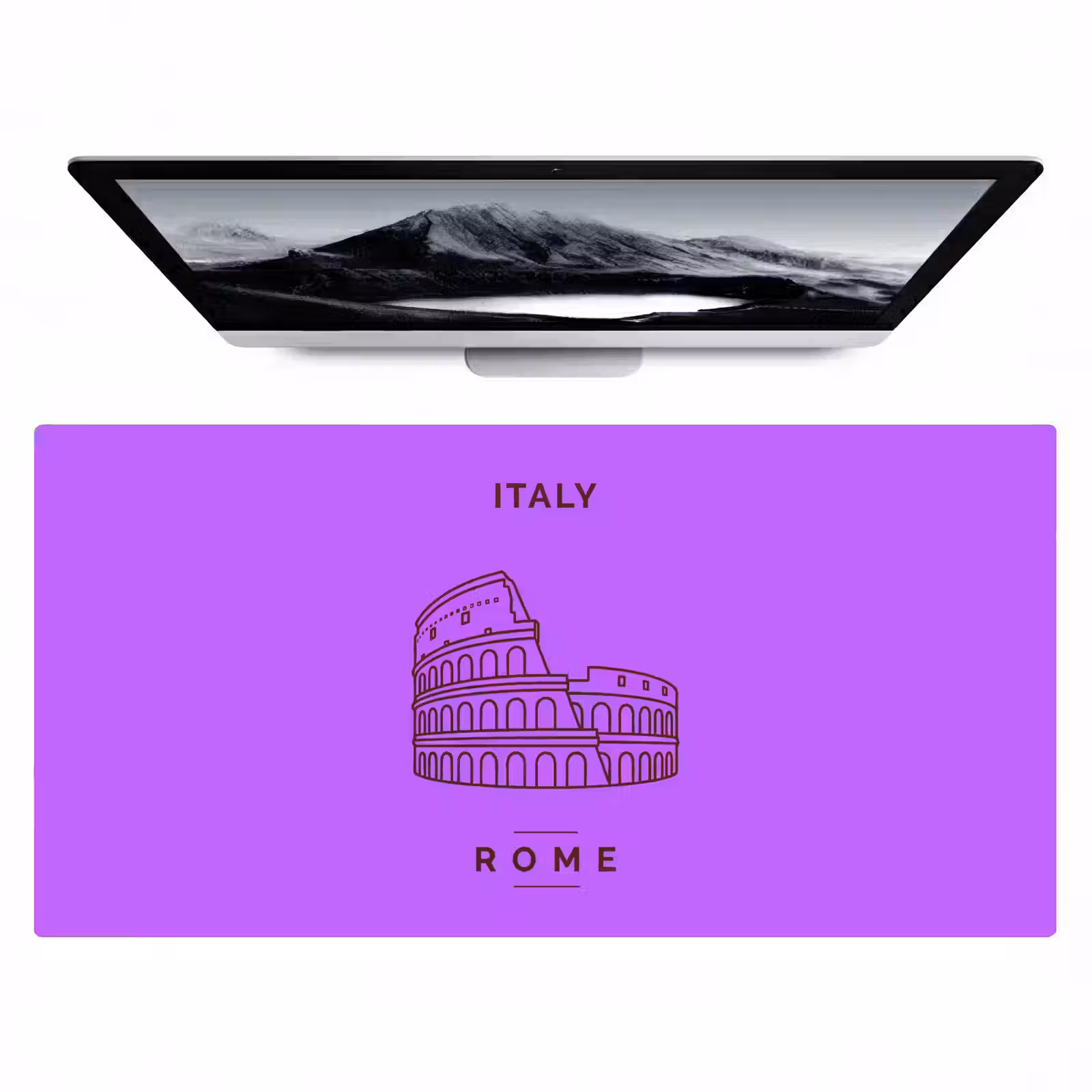 Bureau onderlegger - Architectuur - Colosseum - Rome - Minimalistisch - Paars — 1