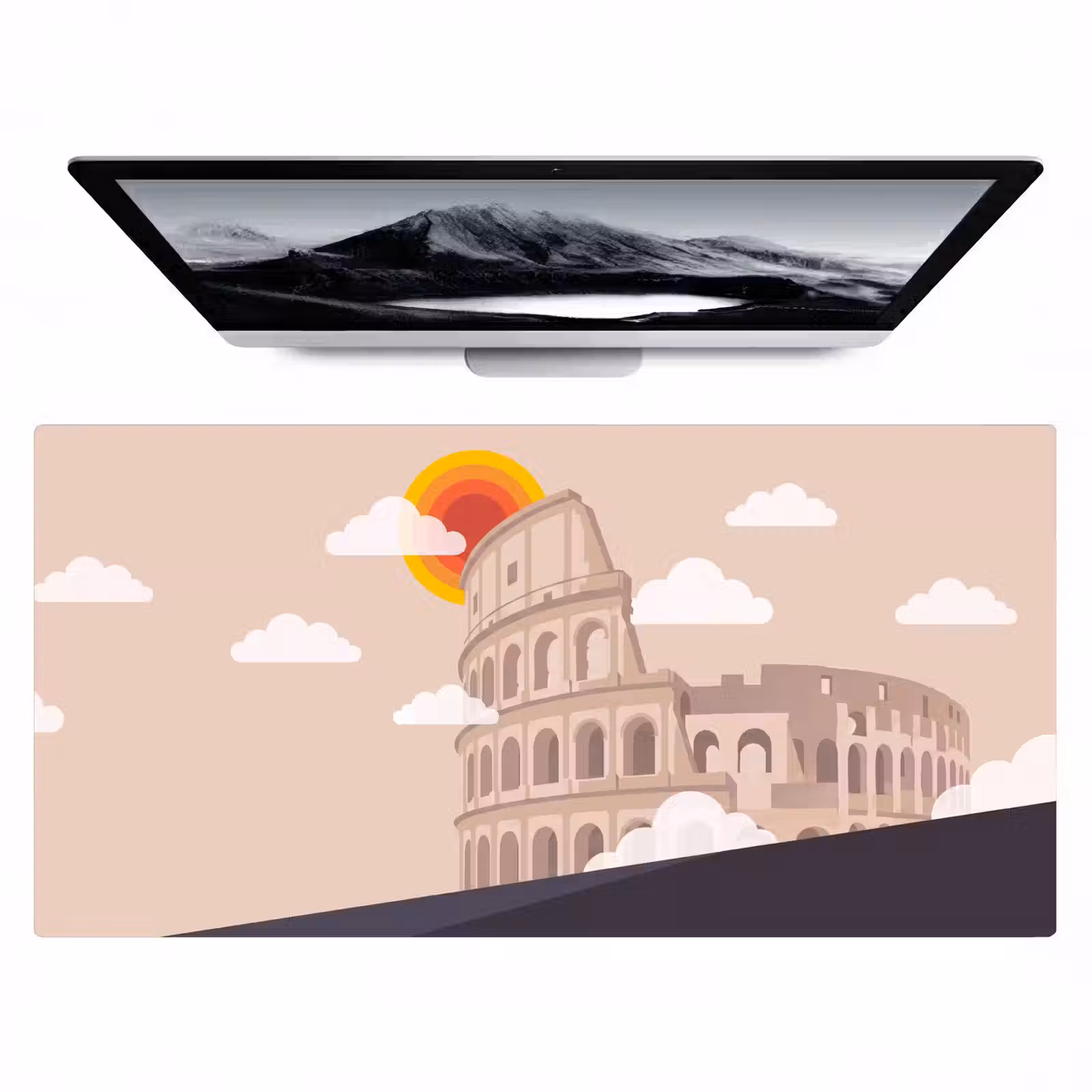 Bureau onderlegger - Colosseum - Zonsopgang - Rome - Architectuur - Beige — 1